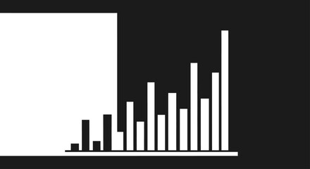 Naklejka premium Abstract bar chart showing upward growth trend against a contrasting background