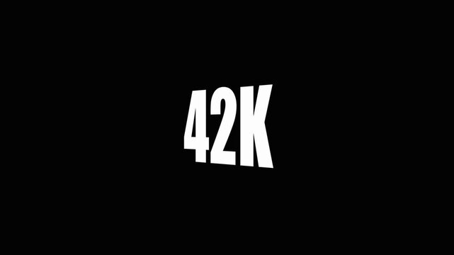 Large White 42 K Text on Black Background for Data Storage and Technology Concepts forty-two thousand.