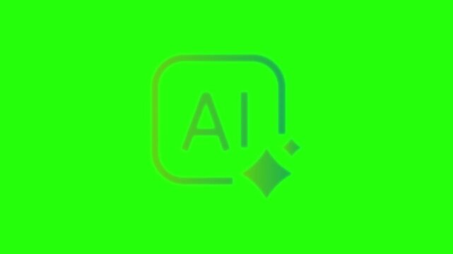 Vibrant ai logo on green background with colorful gradient effect and sparkling accents
