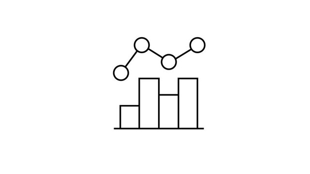 A simple line graph and bar chart on a green background