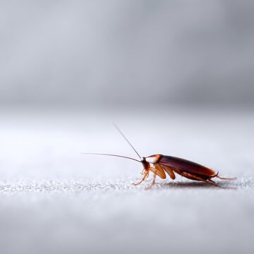 Realistic cockroach insect on floor pest control concept
