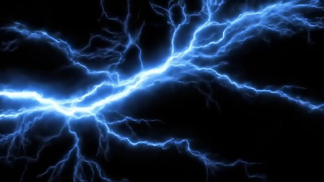 Blue lightning bolt against black background