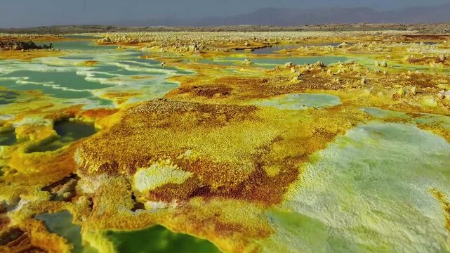 Drone video from Dallol in Danakil Ethiopia Africa