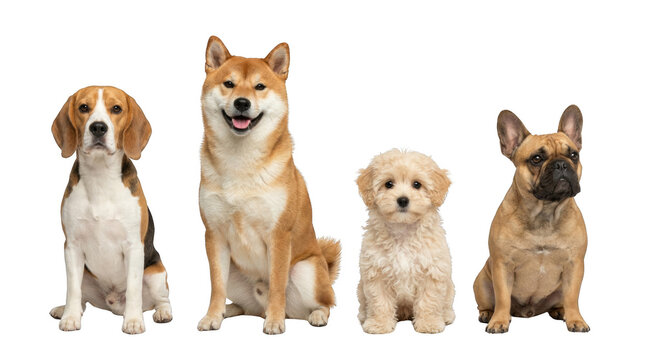 Dogs of different breeds sitting together