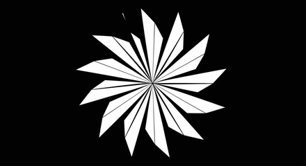 Obraz premium Abstract white starburst radiating from center against black background
