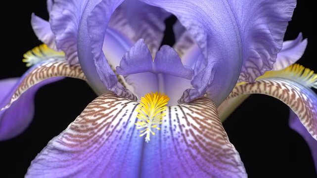 Closeup of a purple iris flower