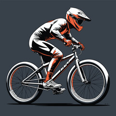 Naklejka premium vector image of a BMX bike in action