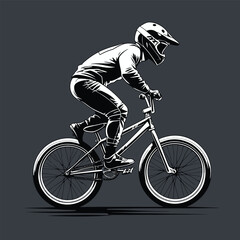 Naklejka premium vector image of a BMX bike in action