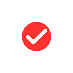 Red Check Mark Icon in Solid Circle Approval Design © Taiba