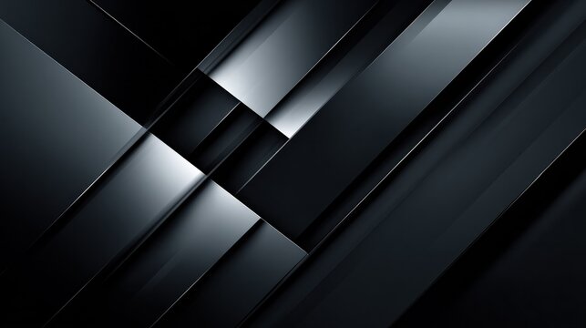 Abstract background features intersecting dark geometric planes with bright highlights