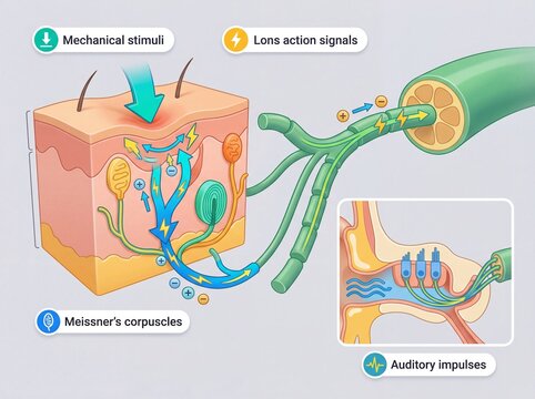 Understanding the Nervous System How Mechanical Stimuli Trigger Action Signals and Auditory Impulses