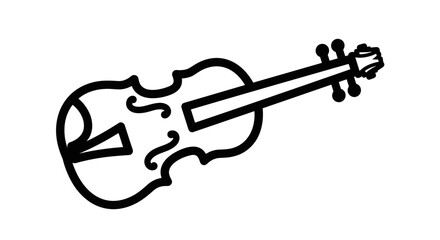 Fototapeta premium Black and white violin instrument drawing.