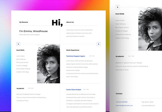 Minimal CV Resume Layout with 2 Size Options
