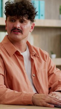 Caucasian business man typing laptop upset with online trouble difficulty work task sad businessman male guy specialist professional working computer technology problem web error device in office