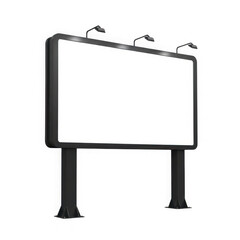 Obraz premium A blank billboard with lights on top