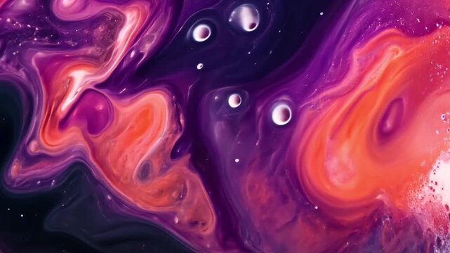 Colorful Abstract Space Scene with Swirling Purple and Pink Patterns