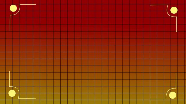 Abstract gradient grid with circular elements and curved lines on borders