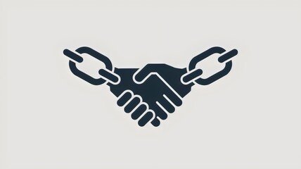 Fototapeta premium Abstract secure connection handshake symbol – Perfect for corporate trust identity, legal agreement icons, or digital security.
