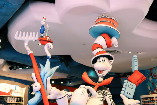 Cat in the Hat figurine in a themed shop