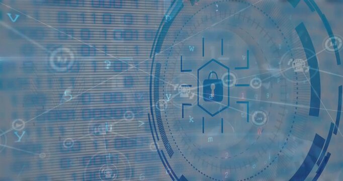 Animation of data processing and clock over airplane