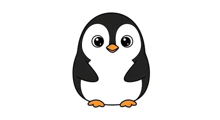 Obraz premium Cartoon penguin illustration isolated on white background for educational purposes
