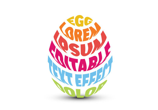 Colorful Easter Egg Typography and Creative Text Effect Template
