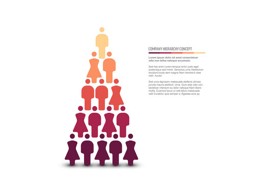 Company Hierarchy Concept with People Pyramid Infographic