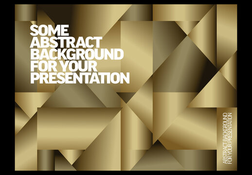 Abstract Golden Geometric Presentation Background with Gradient Shapes