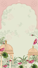 wedding invitation ideas and print design vector indian style design decoration