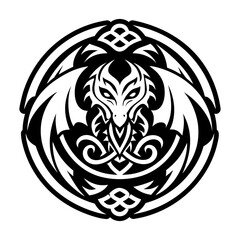 Fototapeta premium A glyph style icon of abyssal dragon symbol