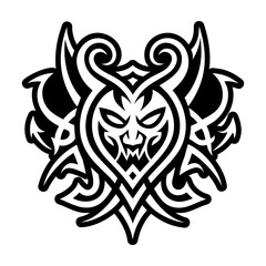 Obraz premium A glyph style icon of devil script tattoo