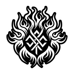 Obraz premium A filled style icon of fire rune symbol