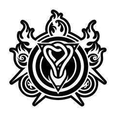 Naklejka premium A solid style icon of fire serpent tattoo