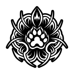Fototapeta premium A solid style icon of animal paw tattoo