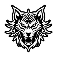 Fototapeta premium A solid style icon of wolf head tattoo