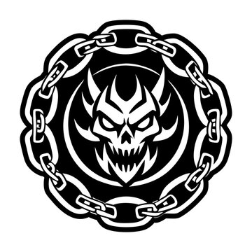 A filled style icon of evil spirit tattoo