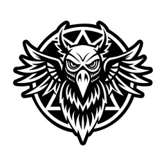Obraz premium A filled style icon of raven head symbol