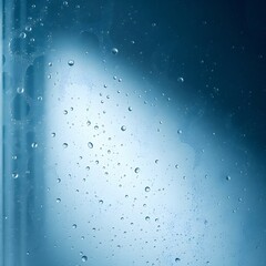 Obraz premium Abstract Moisture Droplets on Glass with Minimalist Cool Lighting