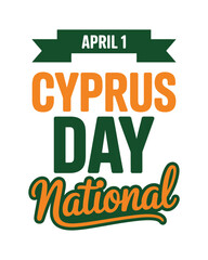 Fototapeta premium Green and orange banner for Cyprus National Day April 1
