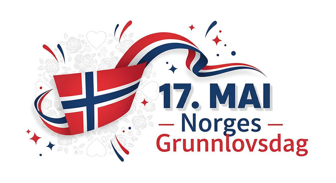 Celebrating norway's constitution day with traditional flag design and festive colors
