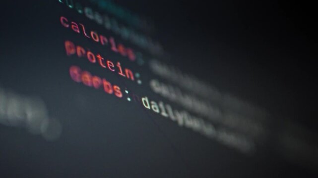 On a computer monitor screen, a rapid sequence of numbers and symbols streams across, illustrating the intricate technology behind real-time AI system data processing