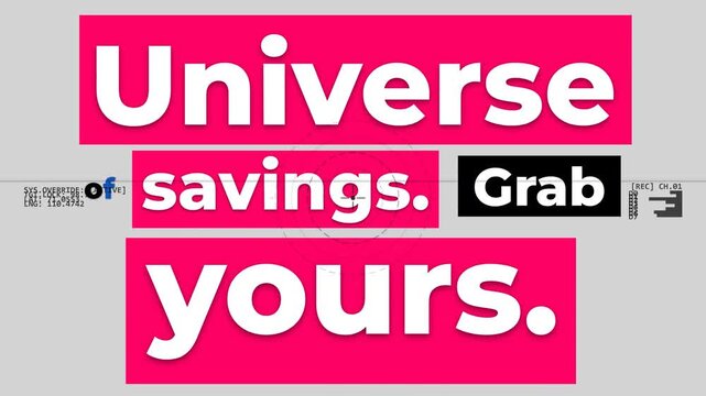 Mega Sale Motion Graphic: Dynamic screen advertising a universe of savings for retail and commerce.