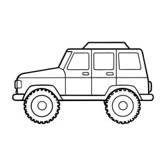 Obraz premium An off-road car built for adventure, featuring rugged tires, high ground clearance, and powerful performance to conquer rocky trails, muddy paths, and rough terrain with ease. 