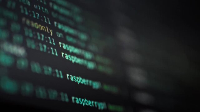 Lines of code stream across monitor screen, weaving digital tapestry of numbers symbols. This mesmerizing display illustrates coding process driving artificial intelligence and digital technologies