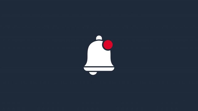 Notification bell icon with red alert badge subtle motion modern interface concept Prores Alpha Channel 4K 60fps