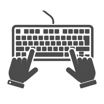 Typing Keyboard Icon &ndash; Data Input Work Minimal Flat Vector UI Symbol Design