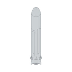 Naklejka premium large missile launching vertically minimalist vector 003