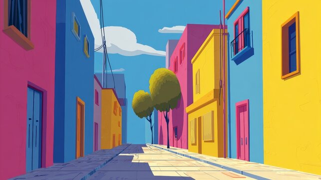 Cartoon network style, Bright colors, simple shadows, funny scene. 