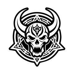 Fototapeta premium Demon symbol icon in solid style