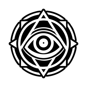 Precognition eye symbol icon in solid style
